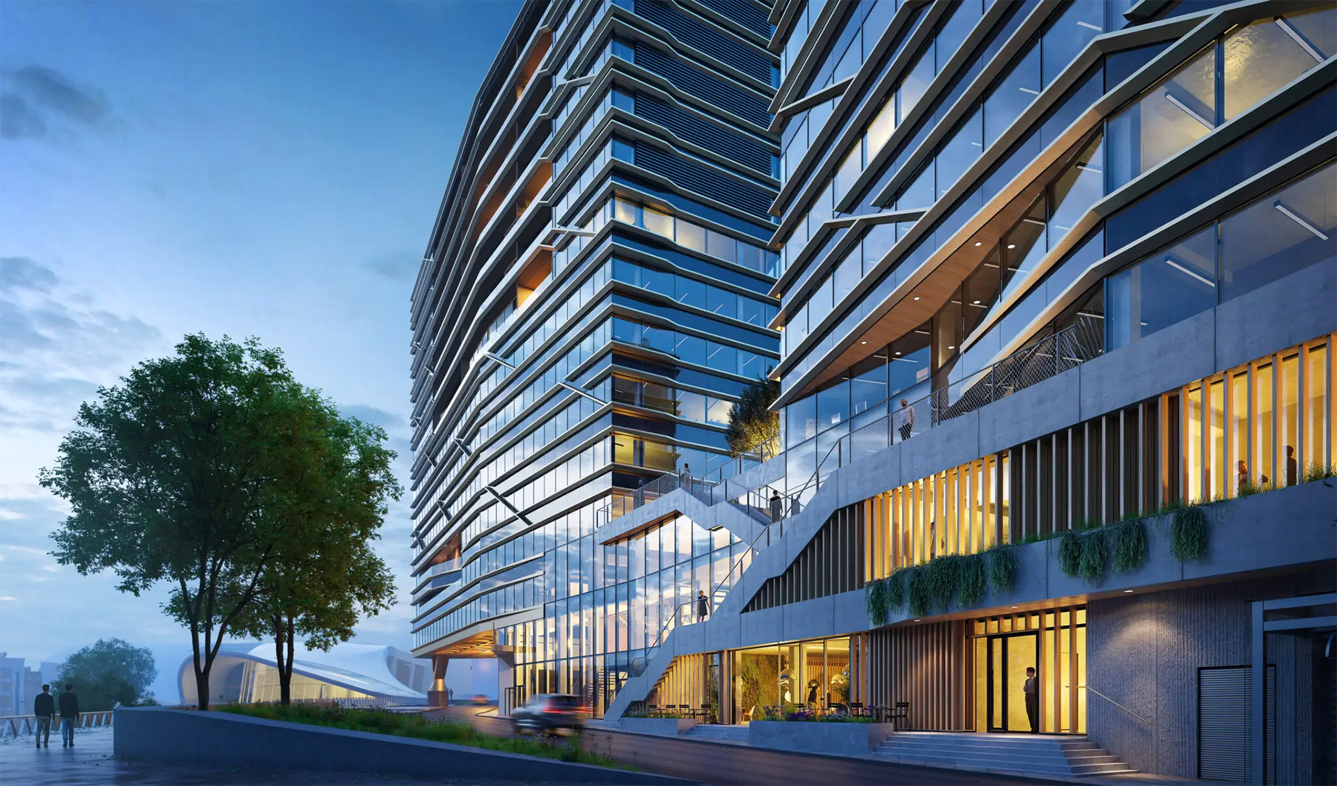a fully constructed luxury skyscraper